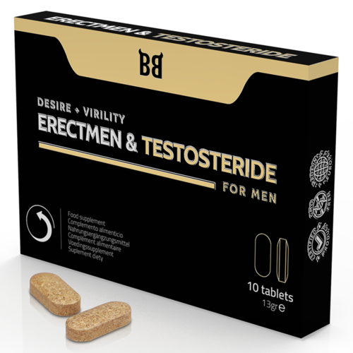 BLACK BULL - ERECTMEN & TESTOSTERIDE POTENCIA Y TESTOSTERONA PARA HOMBRE 10 CPSULAS