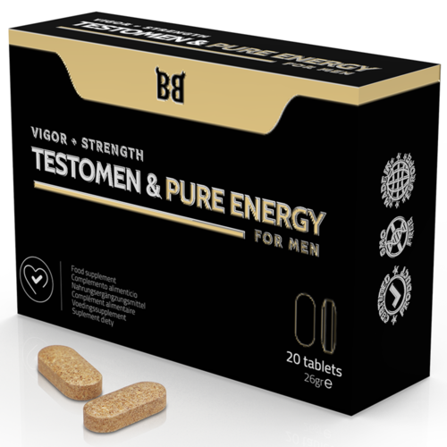 BLACK BULL - TESTOMEN & PURE ENERGY POTENCIADOR PARA HOMBRE 20 CPSULAS