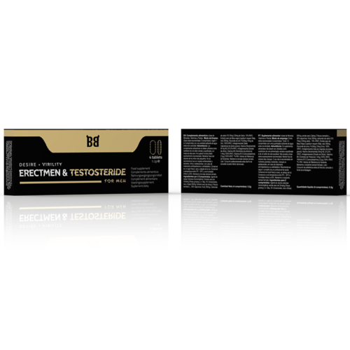 BLACK BULL - ERECTMEN & TESTOSTERIDE POTENCIA Y TESTOSTERONA PARA HOMBRE 4 CPSULAS