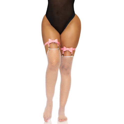 LEG AVENUE - LIGUERO ALTO DE CUERO VEGANO TALLA NICA - ROSA