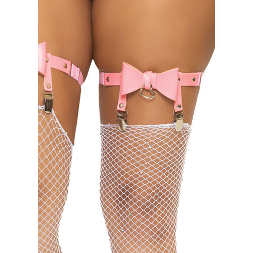 LEG AVENUE - LIGUERO ALTO DE CUERO VEGANO TALLA NICA - ROSA