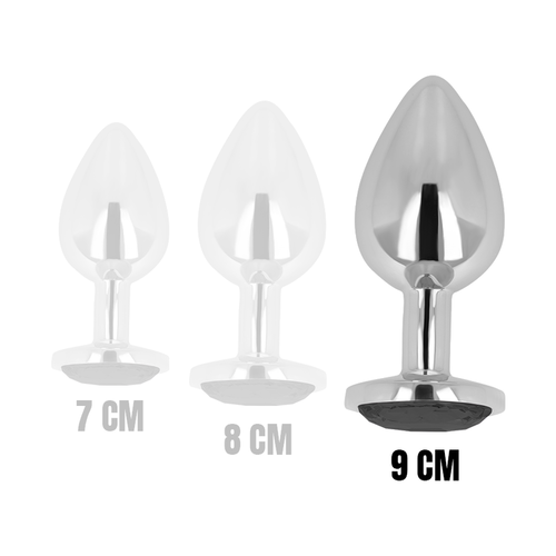 OHMAMA - PLUG ANAL CON CRISTAL NEGRO 9 CM