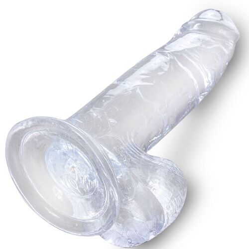 KING COCK - CLEAR PENE REALISTICO CON TESTICULOS 15.2 CM TRANSPARENTE