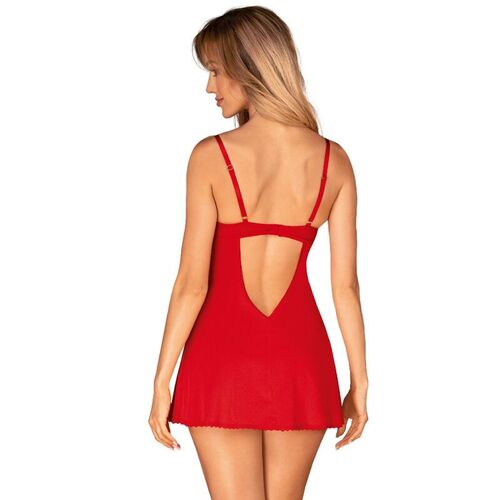 OBSESSIVE - INGRIDIA CHEMISE & TANGA ROJO XS/S