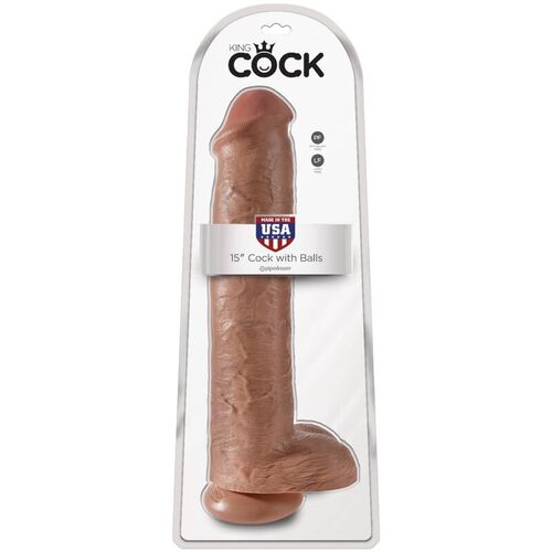 KING COCK - PENE REALISTICO CON TESTICULOS 34.2 CM CARAMELO