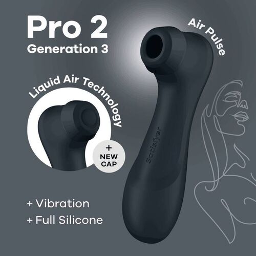 SATISFYER - PRO 2 GENERACIÓN 3 LIQUID AIR TECHNOLOGY NEGRO