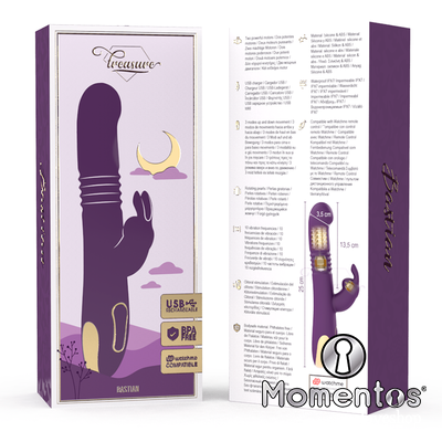 TREASURE - BASTIAN RABBIT UP & DOWN, ROTATOR & VIBRATOR COMPATIBLE CON WATCHME WIRELESS TECHNOLOGY