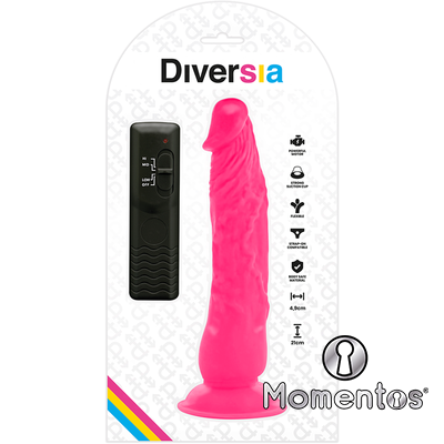 DIVERSIA - DILDO FLEXIBLE CON VIBRACION 21 CM - ROSA