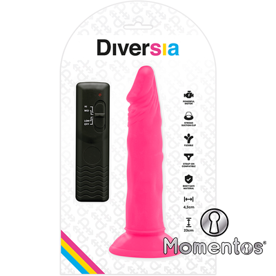 DIVERSIA - DILDO FLEXIBLE CON VIBRACION 23 CM - ROSA