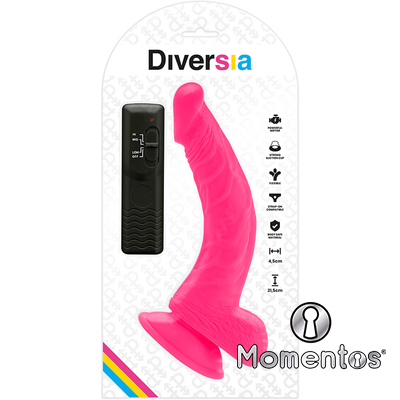 DIVERSIA - DILDO FLEXIBLE CON VIBRACION 21.5 CM - ROSA