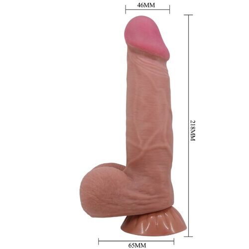 PRETTY LOVE - SLIDING SKIN SERIES DILDO REALSTICO CON VENTOSA PIEL DESLIZANTE MORENO 21.8 CM