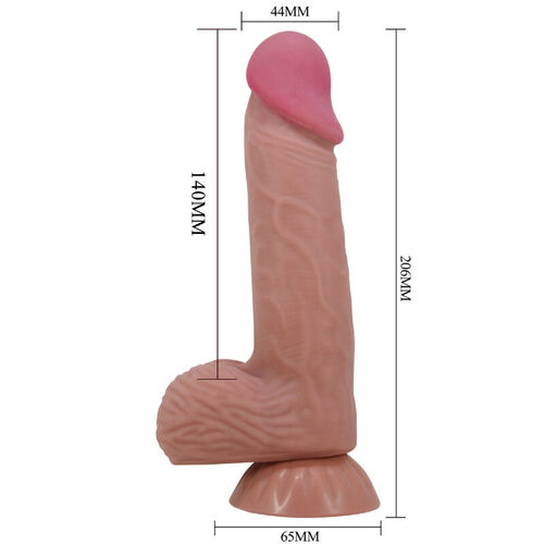 PRETTY LOVE - SLIDING SKIN SERIES DILDO REALSTICO CON VENTOSA PIEL DESLIZANTE MORENO 20.6 CM