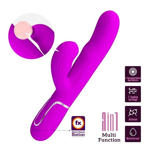 PRETTY LOVE - PERLITA VIBRADOR PUNTO G 3 EN 1 MULTIFUNCIN VIOETA