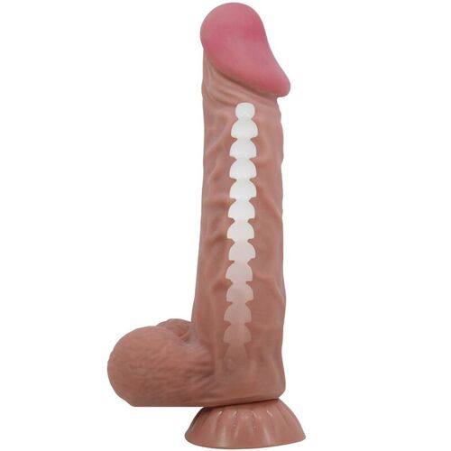 PRETTY LOVE - SLIDING SKIN SERIES DILDO REALSTICO CON VENTOSA PIEL DESLIZANTE MORENO 24 CM