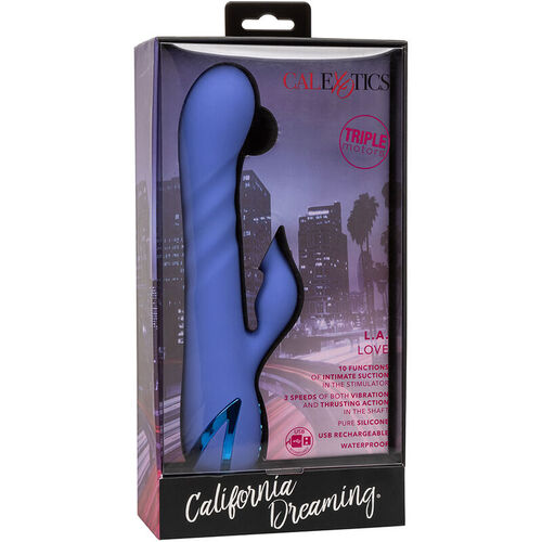 CALEXOTICS - L.A LOVE VIBRADOR & SUCCIONADOR AZUL BY CALIFORNIA DREAMING