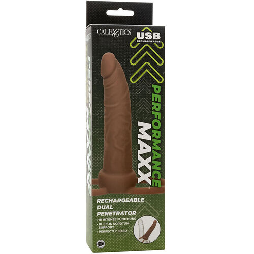 CALEXOTICS - PERFORMANCE MAXX DOBLE PENETRADOR RECARGABLE PIEL MORENO