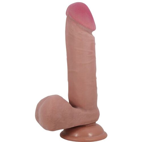 PRETTY LOVE - SLIDING SKIN SERIES DILDO REALSTICO CON VENTOSA PIEL DESLIZANTE MULATO 20.5 CM