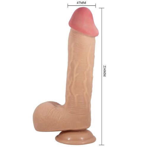 PRETTY LOVE - SLIDING SKIN SERIES DILDO REALSTICO CON VENTOSA PIEL DESLIZANTE NATURAL 23.4 CM