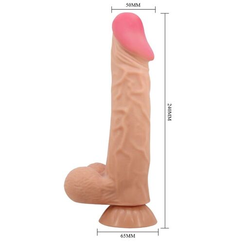 PRETTY LOVE - SLIDING SKIN SERIES DILDO REALSTICO CON VENTOSA PIEL DESLIZANTE NATURAL 24 CM