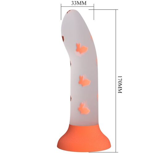 PRETTY LOVE - MAGICAL NIGHTFALL DILDO SIN VIBRACIN LUMINOSO NARANJA