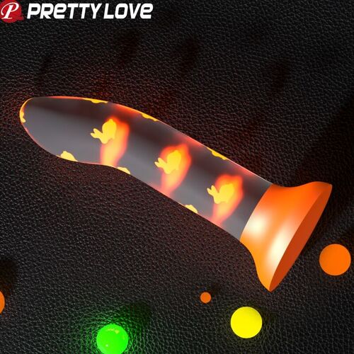 PRETTY LOVE - MAGICAL NIGHTFALL DILDO SIN VIBRACIN LUMINOSO NARANJA