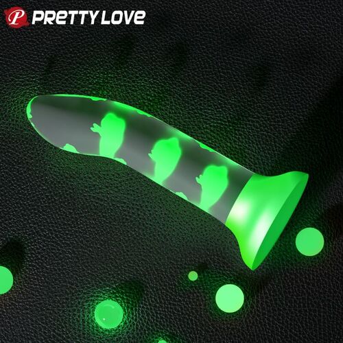 PRETTY LOVE - MAGICAL NIGHTFALL DILDO SIN VIBRACIN LUMINOSO VERDE