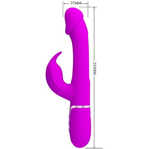 PRETTY LOVE - KAMPAS VIBRADOR RABBIT 3 EN 1 MULTIFUNCIÓN CON LENGUA FUCSIA