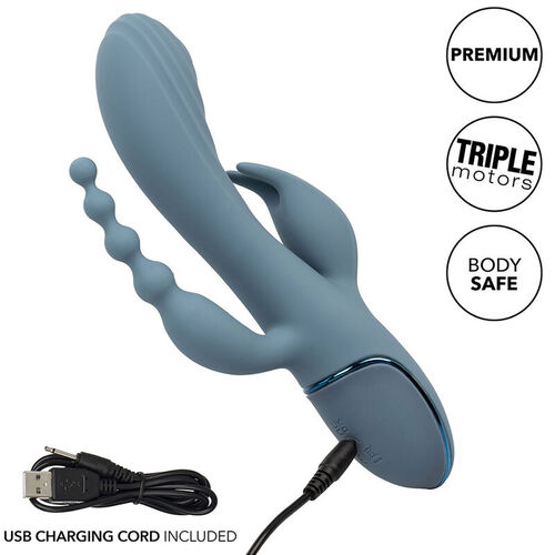 CALEXOTICS - VIBRADOR TRIPLE XTASIS GRIS