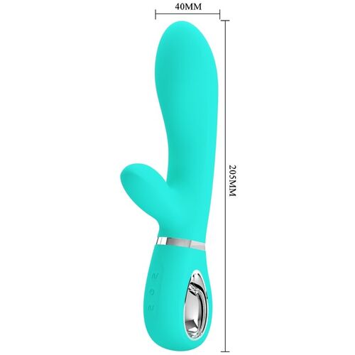 PRETTY LOVE - THOMAS VIBRADOR PUNTO G MULTIFUNCIN VERDE AGUA