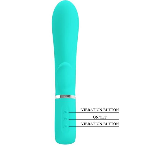 PRETTY LOVE - THOMAS VIBRADOR PUNTO G MULTIFUNCIN VERDE AGUA