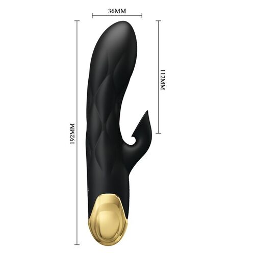 PRETTY LOVE - VIBRADOR DE LUJO BAADO EN ORO RECARGABLE NEGRO