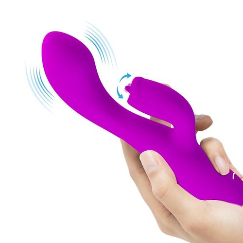 PRETTY LOVE - GLORIA VIBRADOR CONEJO RECARGABLE-IMPERMEABLE MORADO