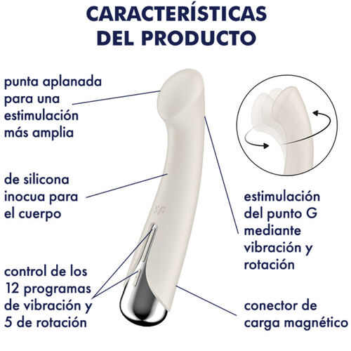 SATISFYER - SPINNING G-SPORT 1 VIBRADOR ROTADOR BEIGE