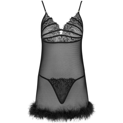 LIVCO CORSETTI FASHION - ZERUNAM SET BABYDOLL + TANGA NEGRO S/M