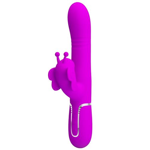 PRETTY LOVE - VIBRADOR RABBIT MULTIFUNCIN 4 EN 1 MARIPOSA FUCSIA