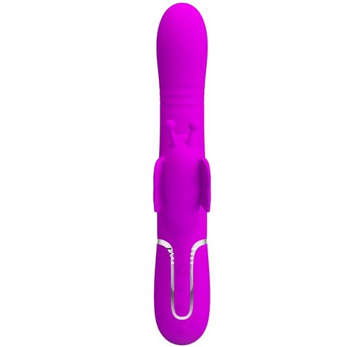 PRETTY LOVE - VIBRADOR RABBIT MULTIFUNCIN 4 EN 1 MARIPOSA FUCSIA