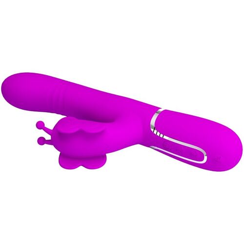 PRETTY LOVE - VIBRADOR RABBIT MULTIFUNCIN 4 EN 1 MARIPOSA FUCSIA