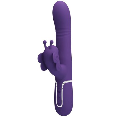 PRETTY LOVE - VIBRADOR RABBIT MULTIFUNCIN 4 EN 1 MARIPOSA MORADO