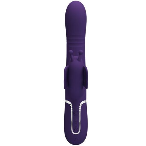 PRETTY LOVE - VIBRADOR RABBIT MULTIFUNCIN 4 EN 1 MARIPOSA MORADO