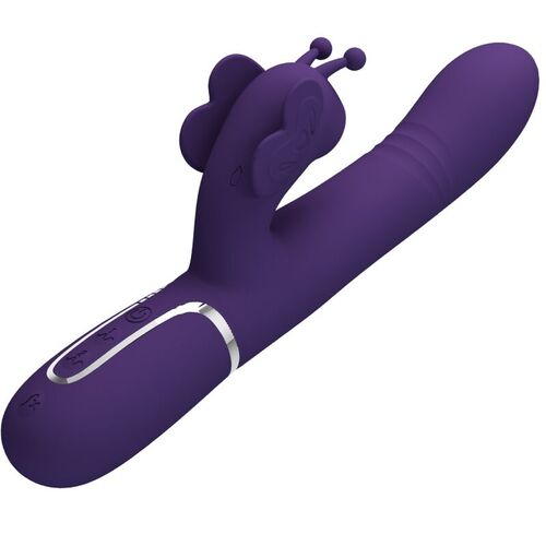 PRETTY LOVE - VIBRADOR RABBIT MULTIFUNCIN 4 EN 1 MARIPOSA MORADO