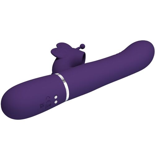 PRETTY LOVE - VIBRADOR RABBIT MULTIFUNCIN 4 EN 1 MARIPOSA MORADO