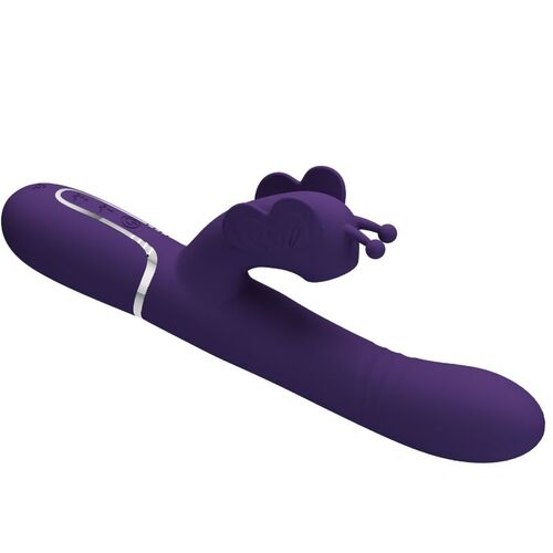 PRETTY LOVE - VIBRADOR RABBIT MULTIFUNCIN 4 EN 1 MARIPOSA MORADO