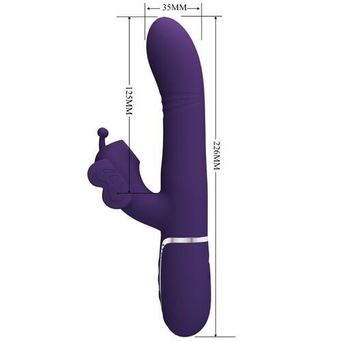 PRETTY LOVE - VIBRADOR RABBIT MULTIFUNCIN 4 EN 1 MARIPOSA MORADO