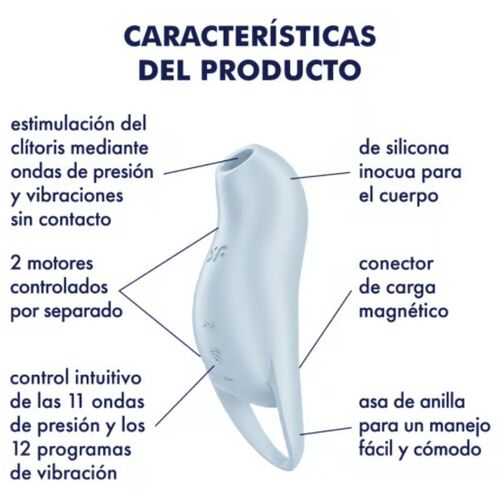 SATISFYER - POCKET PRO 1 ESTIMULADOR CLTORIS AZUL CLARO