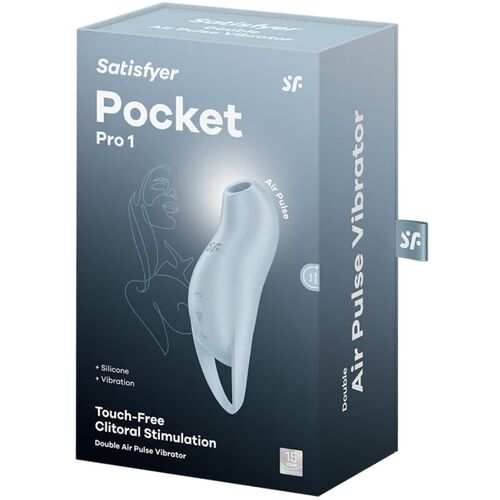 SATISFYER - POCKET PRO 1 ESTIMULADOR CLTORIS AZUL CLARO