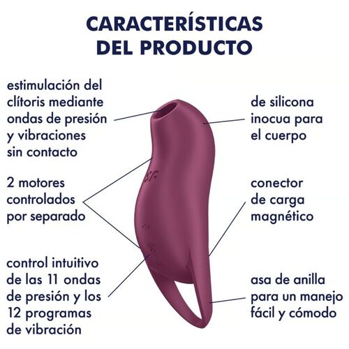 SATISFYER - POCKET PRO 1 ESTIMULADOR CLTORIS GRANATE