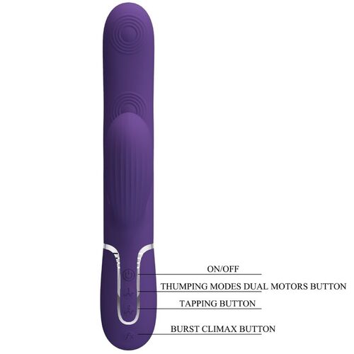 PRETTY LOVE - PERLITA VIBRADOR PUNTO G 3 EN 1 MULTIFUNCIÓN MORADO