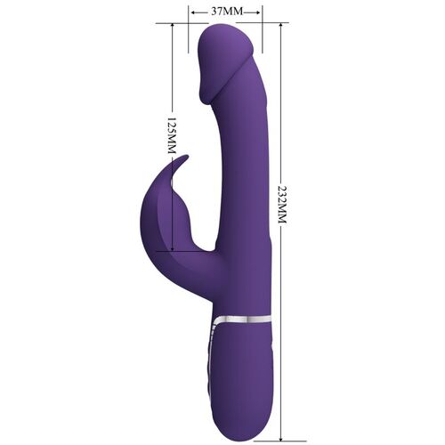 PRETTY LOVE - KAMPAS VIBRADOR RABBIT 3 EN 1 MULTIFUNCIÓN CON LENGUA VIOLETA