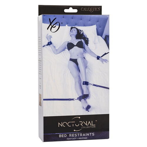 CALEXOTICS - NOCTURNAL RESTRICCIONES DE CAMA CUERO AJUSTABLE NEGRO