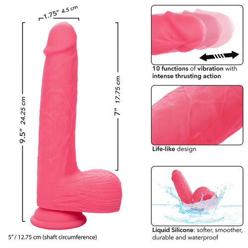 CALEXOTICS - STUDS VIBRADOR REALÍSTICO 10 VIBRACIONES Y ROSA